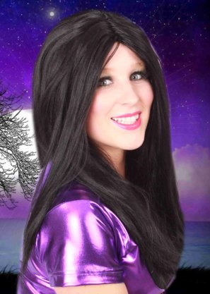 Carnaval- & feest accessoires: Gigi-pruik lang met scheiding