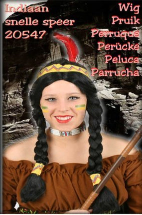 Carnaval- & feest accessoires: Indianenpruik "Snelle speer" (vrouw)