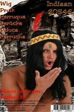 Carnaval- & feest accessoires: Indianenpruik "Snelle speer"