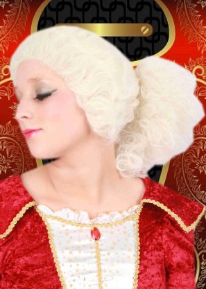 Carnaval- & feest accessoires: Mozart-pruiken (kleur gebroken wit)