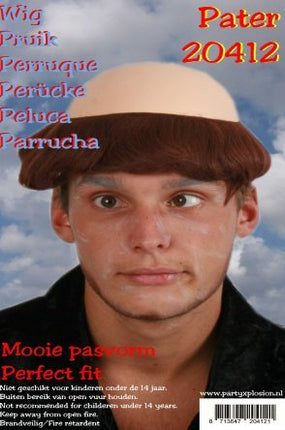 Carnaval- & feest accessoires: Paters Pruik met kale plek