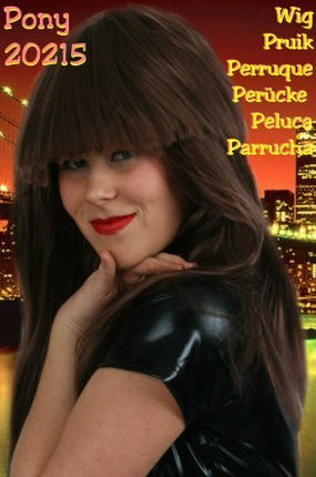 Carnaval- & feest accessoires: Pruik, lang haar met pony