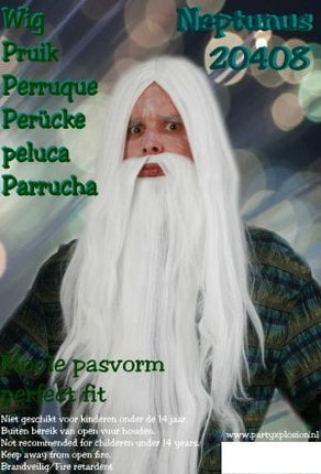 Carnaval- & feest accessoires: Pruik Neptunes of Merlijn