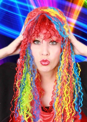 Carnaval- & feest accessoires: Pruik Regenboog