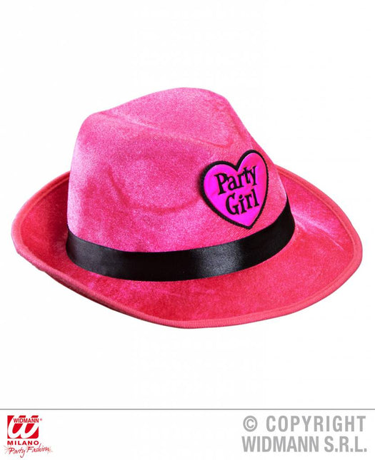Fedora hoed party girl roze