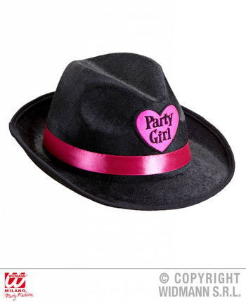Fedora hoed party girl zwart