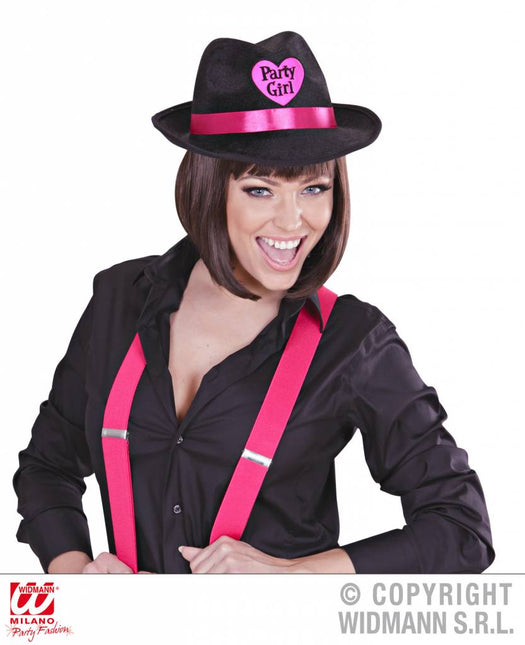 Fedora hoed party girl zwart