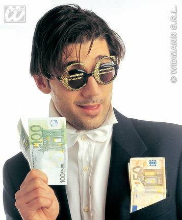 Feest toebehoren bril met Euro teken