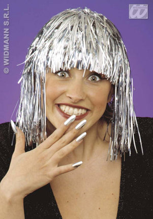 Feestaccessoires: Disco-pruiken in zilver of goud (lurex)