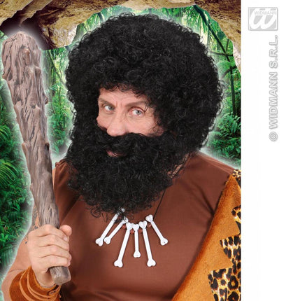 Feestaccessoires: Krulpruik met baard in 3 kleuren