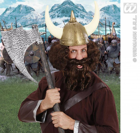 Feestaccessoires: Krulpruiken met baarden in 5 kleuren