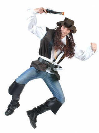 Feestaccessoires: Piratenhoed met lang haar