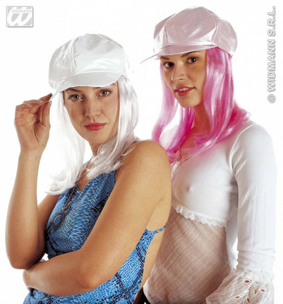 Feestaccessoires: Pruik met pet in 2 haarkleuren