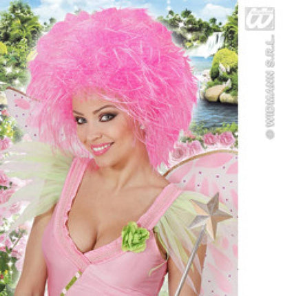 Feestaccessoires: Pruik roze fee