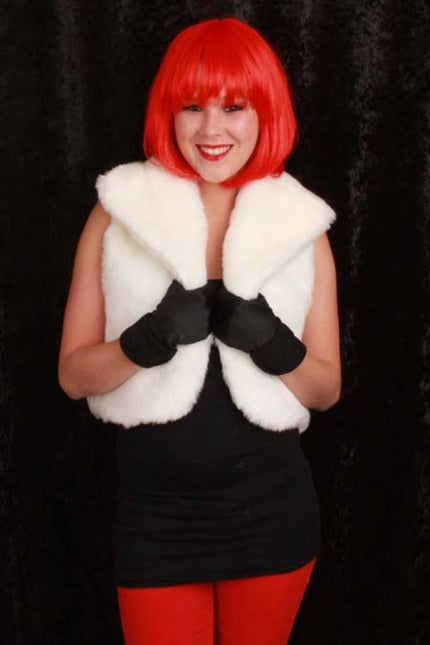 Feestkleding: Bontvest in wit of roze