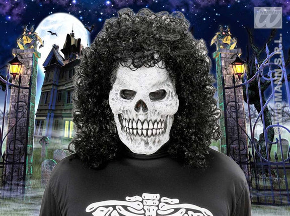 Griezelmaskers: Schedel met krulpruik