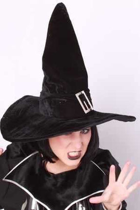 Heksenhoed fluweel met gesp