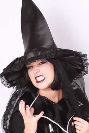 Heksenhoed satijn met tule