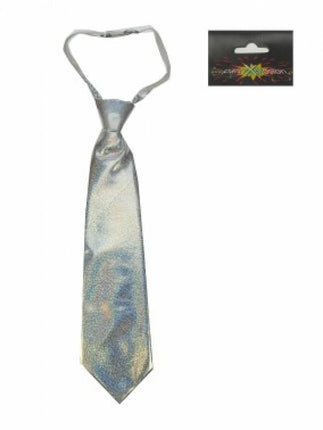 Kleding-accessoires: Stropdas Glitter-zilver hologram