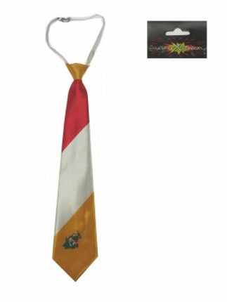 Kleding-accessoires: Stropdas Rood/wit/geel met kikker