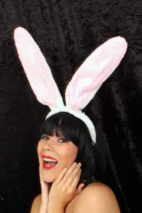 Maxi konijnen oren wit met roze