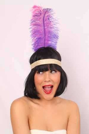 Party-accessoires: Charleston hoofdband met veer