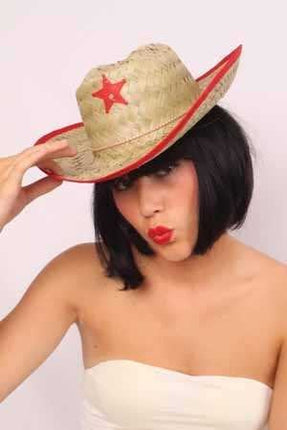 Party- & feest accessoires: Cowboy Strohoed (kind)