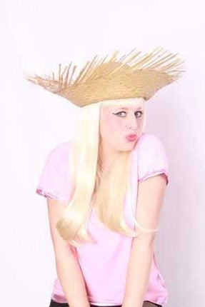 Party- & Feest-accessoires: Strohoed rafel naturel