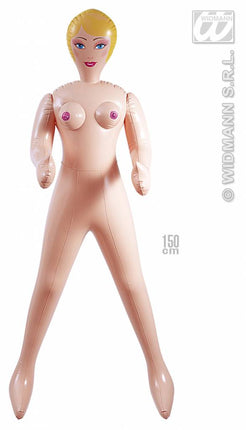 Party-gadget: Opblaaspop vrouw 150cm