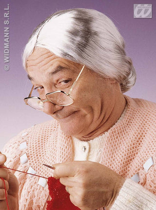 Party-kleding: Pruik, grootmoeder (in plastic doos)