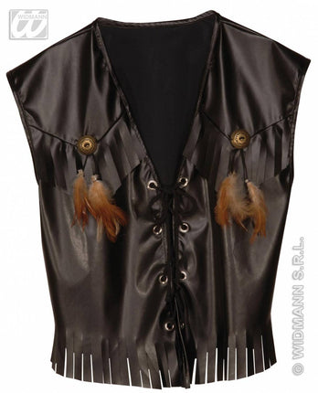 Party-kostuum: Rocker/Biker vest, lederlook