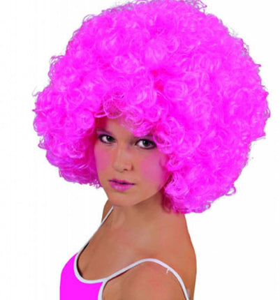 Party-wigs: Roze Afro-pruik