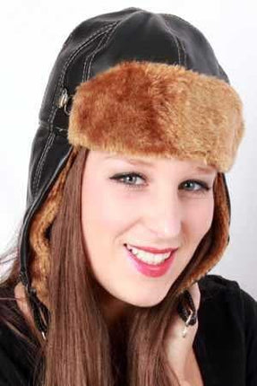 Pilotenmuts met pluche