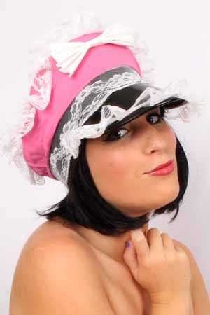 Politiepet pink met kant
