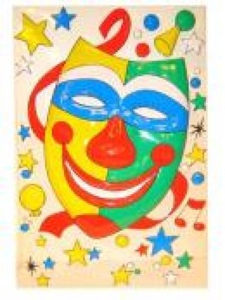 Vrijgezellen-outfit: clownsdeco masker