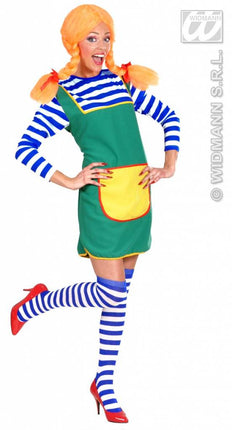 Vrijgezellen-outfit: kousen blauw/wit 64cm