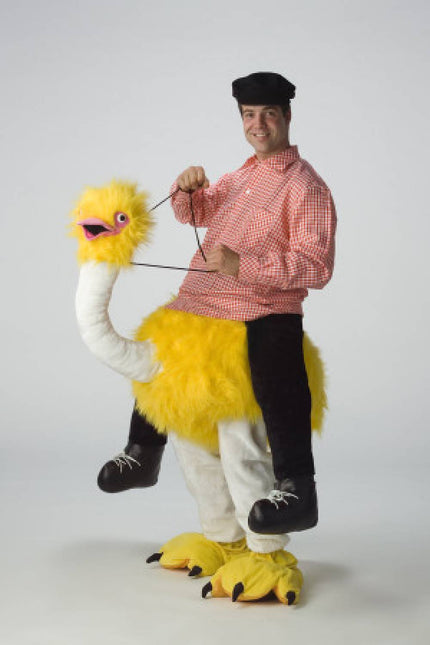 Vrijgezellenavond-outfit: Bereden Struisvogel (geel)