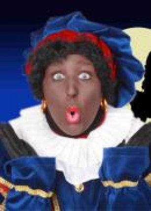 Zwarte Piet: Zwarte piet pruik met krul