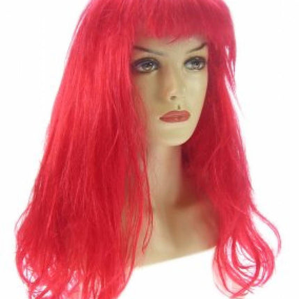 Carnaval- & feest accessoires: Pruik, lang haar met pony