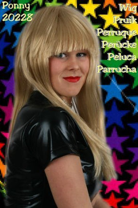 Carnaval- & feest accessoires: Pruik, lang haar met pony