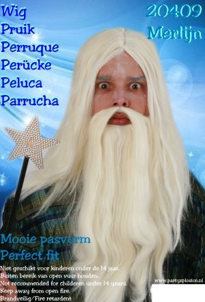 Carnaval- & feest accessoires: Pruik Neptunes of Merlijn