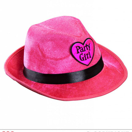 Fedora hoed party girl roze
