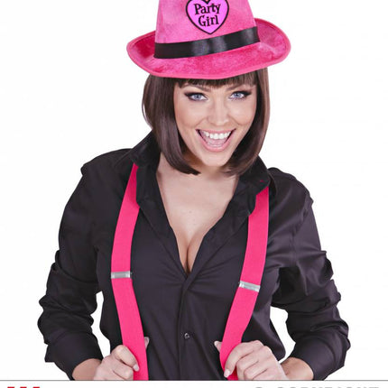 Fedora hoed party girl roze