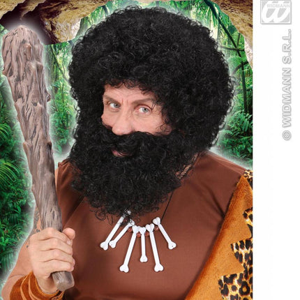 Feestaccessoires: Krulpruik met baard in 3 kleuren