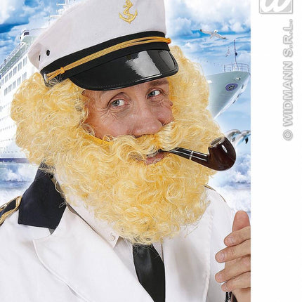 Feestaccessoires: Krulpruik met baard in 3 kleuren