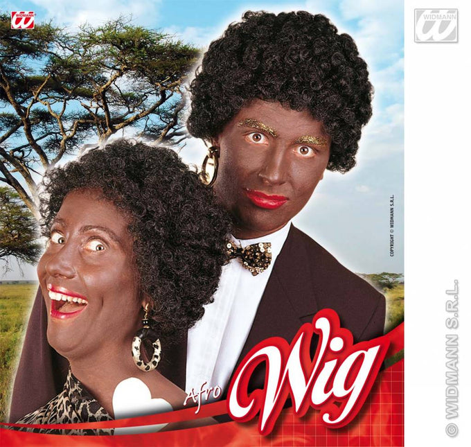 Feestaccessoires: Pruik Afro-look/Zwarte Piet