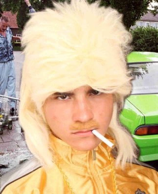 feestaccessoires: Pruik Jokertje met matje