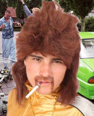 feestaccessoires: Pruik Jokertje met matje