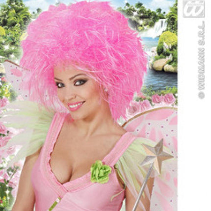 Feestaccessoires: Pruik roze fee