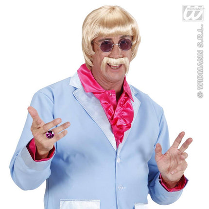Feestpruik: Music man met snor en bril